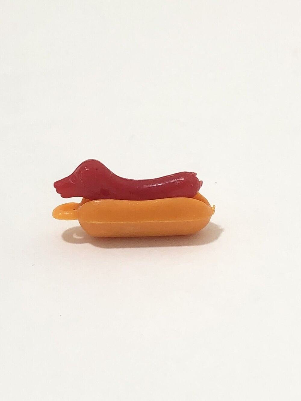 Dachshund Hot Dog Cracker Jack Prize 1.25" Charm Vending Vintage Weenie Dog